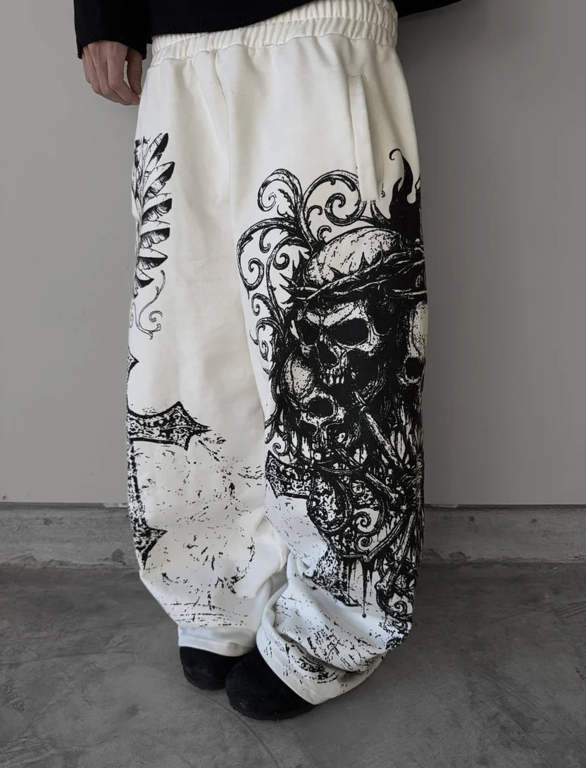 Graphic Wide Leg Sweatpants
