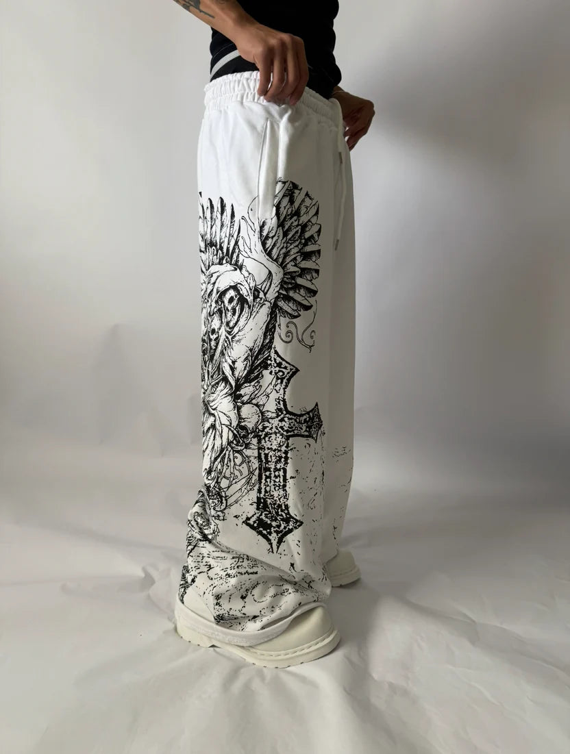 Graphic Wide Leg Sweatpants