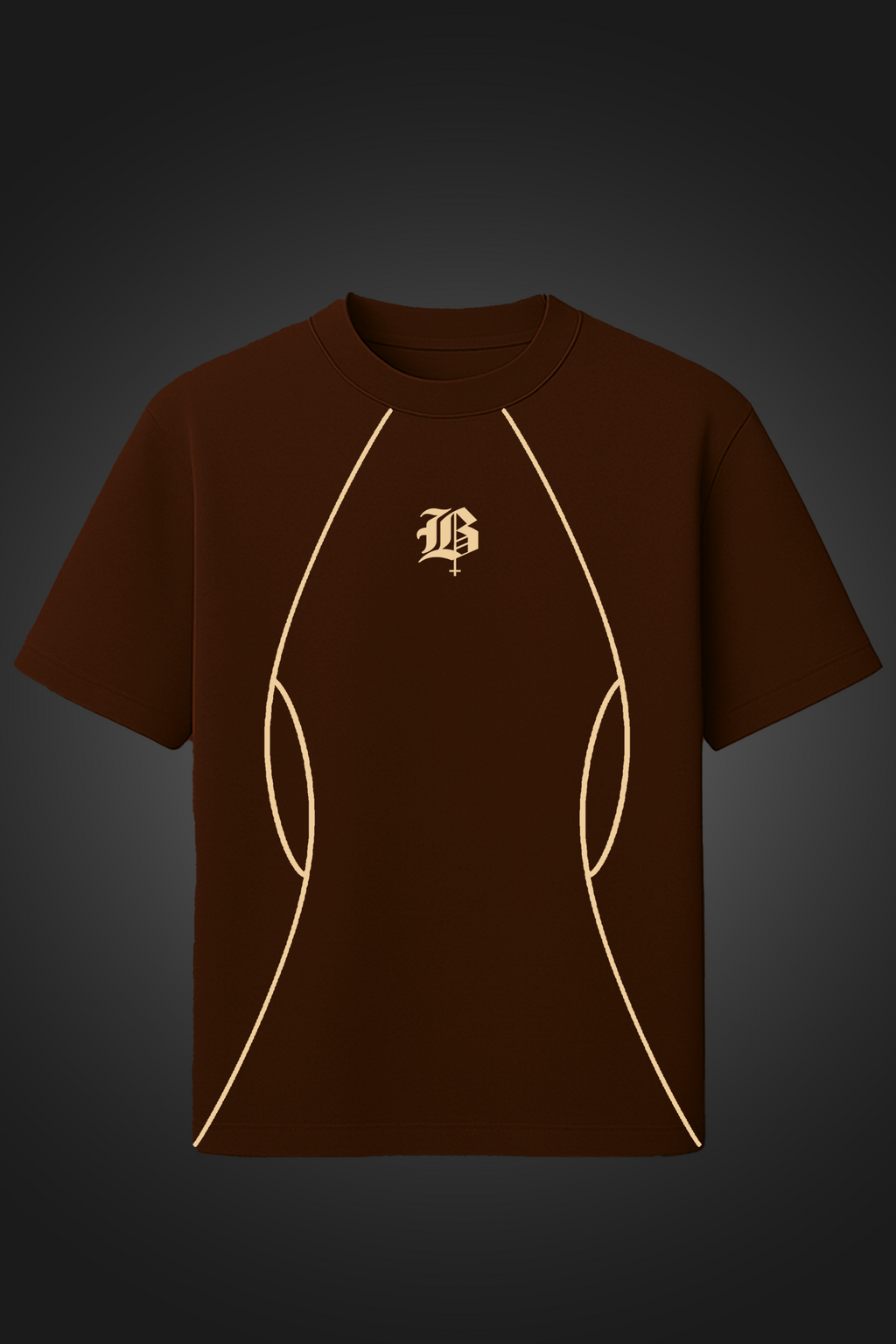 ARC LINE BROWN OVERSIZED T SHIRT