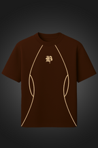 ARC LINE BROWN OVERSIZED T SHIRT