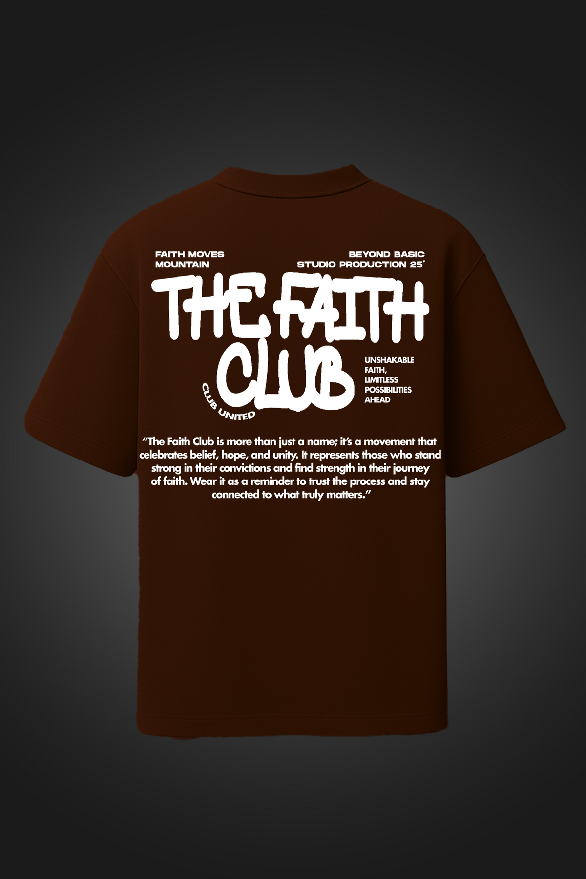 THE FAITH CLUB BROWN OVERSIZED T SHIRT